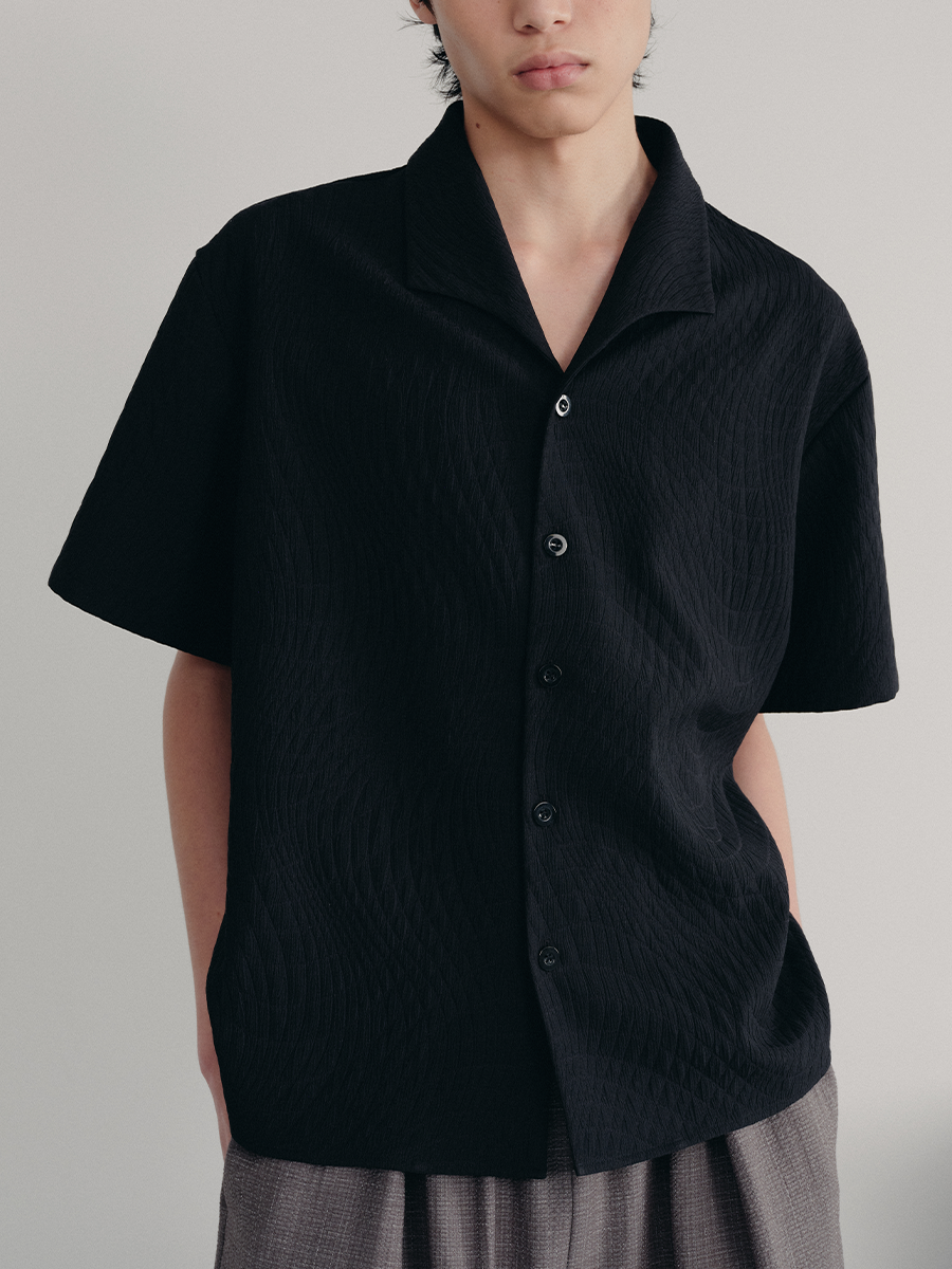 Jcaesar Seagull Collar Leaf Pattern Shirt - jcaesarclo