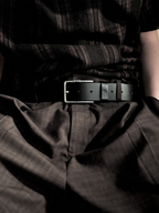 JCAESAR Embossed Wide Genuine Leather Belt - jcaesarclo