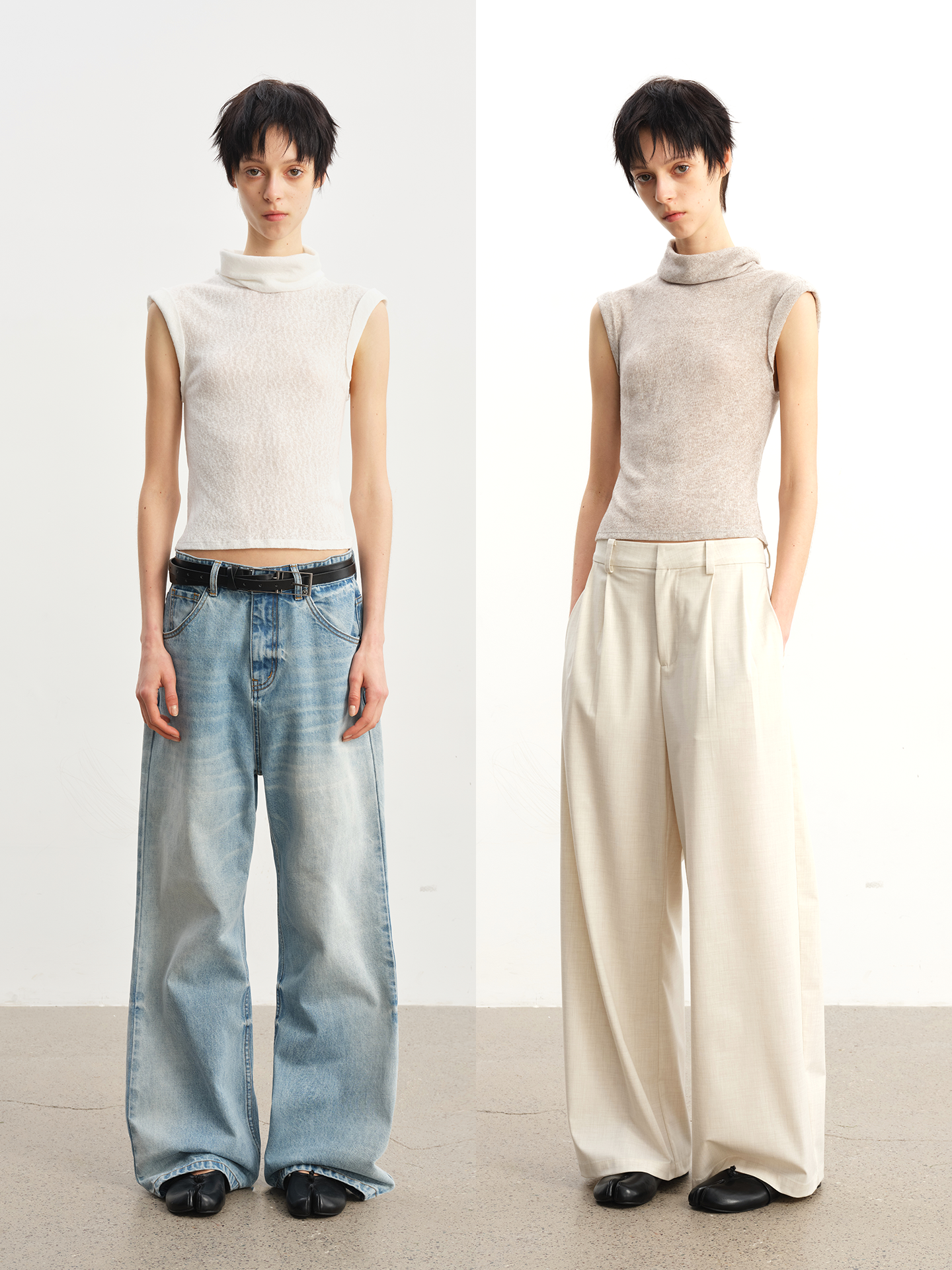 JCAESAR WOMEN Draped Cowl‑Neck Folded‑Hem Tee