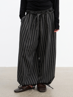 JCAESAR WOMEN Comfort striped drawstring balloon pants