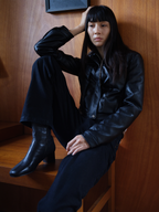 JCAESAR WOMEN Lightweight Quilted Leather Down Jacket