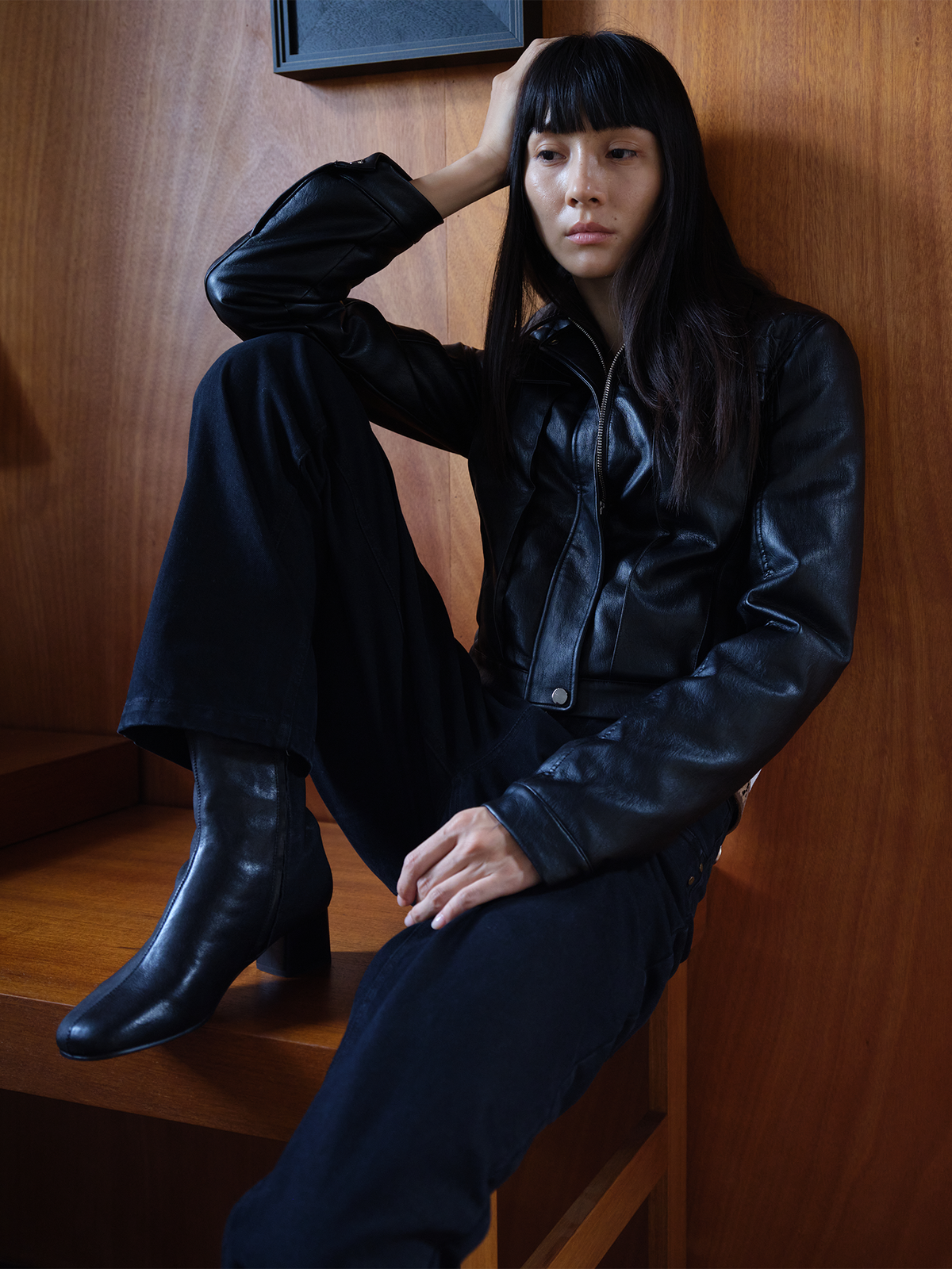 JCAESAR WOMEN Lightweight Quilted Leather Down Jacket