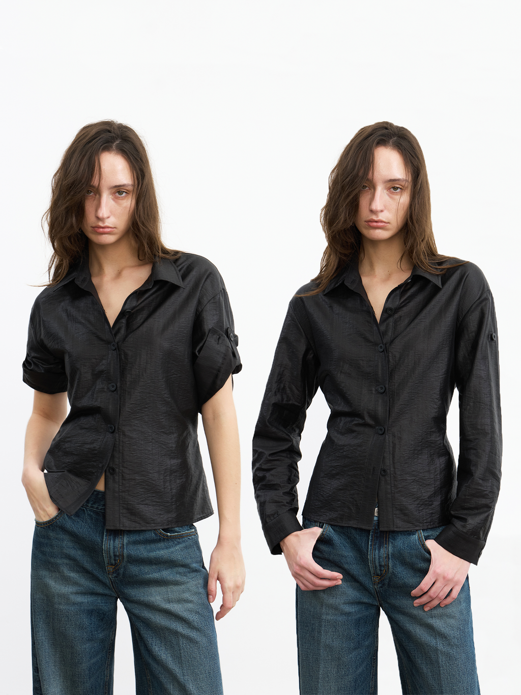 JCAESAR WOMEN Waxed adjustable‑waist shirt