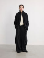 JCAESAR Silhouette High-Neck Zipper Sweater - jcaesarclo