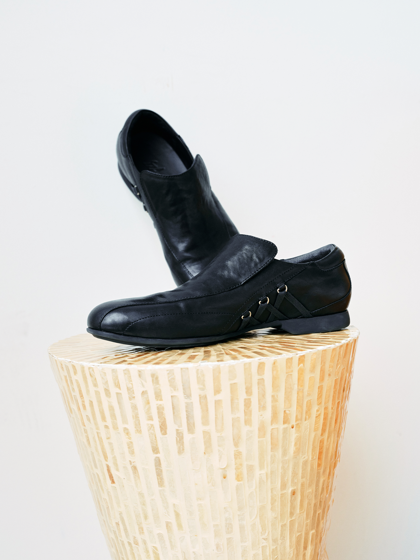JCAEASAR Streamlined strap monk shoes