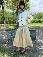 JCAESAR WOMEN  Flowy Acetate Balloon Skirt with Oversized Silhouette