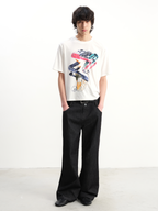 JCAESAR Double‑Waist Slight Flare Raw Denim Trousers - jcaesarclo