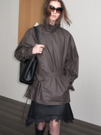 JCAESAR WOMEN Urban rain‑night waxed trench coat