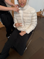 JCAESAR Sheer Baffle-Quilted Down Jacket