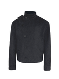 JCAESAR Buttoned Wool Jacket with Lapel Collar - jcaesarclo