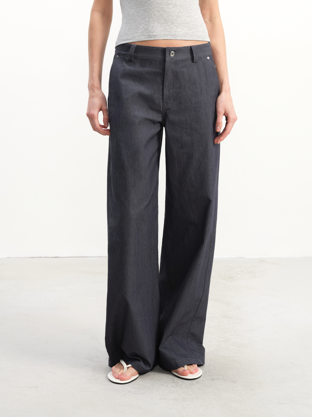 JCAESAR WOMEN Grey-Blue Utility Cargo Trousers - jcaesarclo
