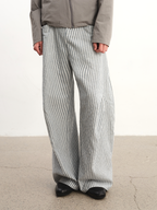 JCAEASAR Striped structured ruched trousers