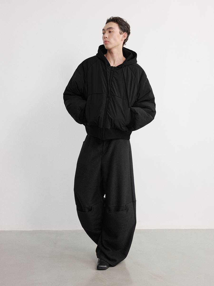 JCAESAR Profile Nylon Hoodie Double-Sided Bomber - jcaesarclo