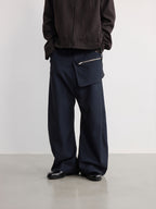 JCAESAR Double-Waisted Pleated Wide-Leg Pants - jcaesarclo