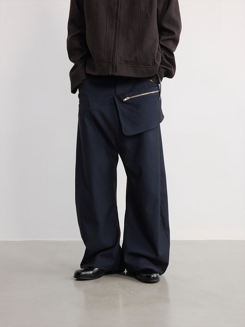 JCAESAR Double-Waisted Pleated Wide-Leg Pants - jcaesarclo