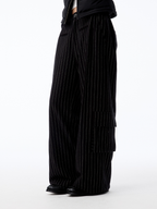JCAESAR WOMEN Striped Woolen Cargo Pants - jcaesarclo