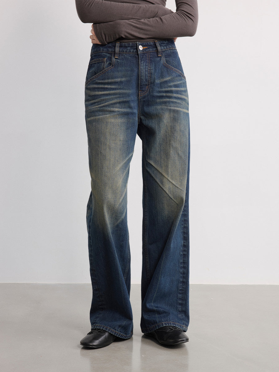 JCAESAR WOMEN Vintage Straight-Leg Blue Jeans - jcaesarclo