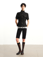 JCAESAR WOMEN Waisted Raw Denim Short Jacket