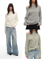 JCAESAR WOMEN Diagonal‑Shoulder Sweater - jcaesarclo
