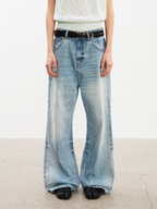 JCAESAR WOMEN Low-rise light blue jeans