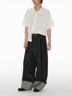 Jcaesar Cut-Out Striped Short-Sleeved Shirt - jcaesarclo