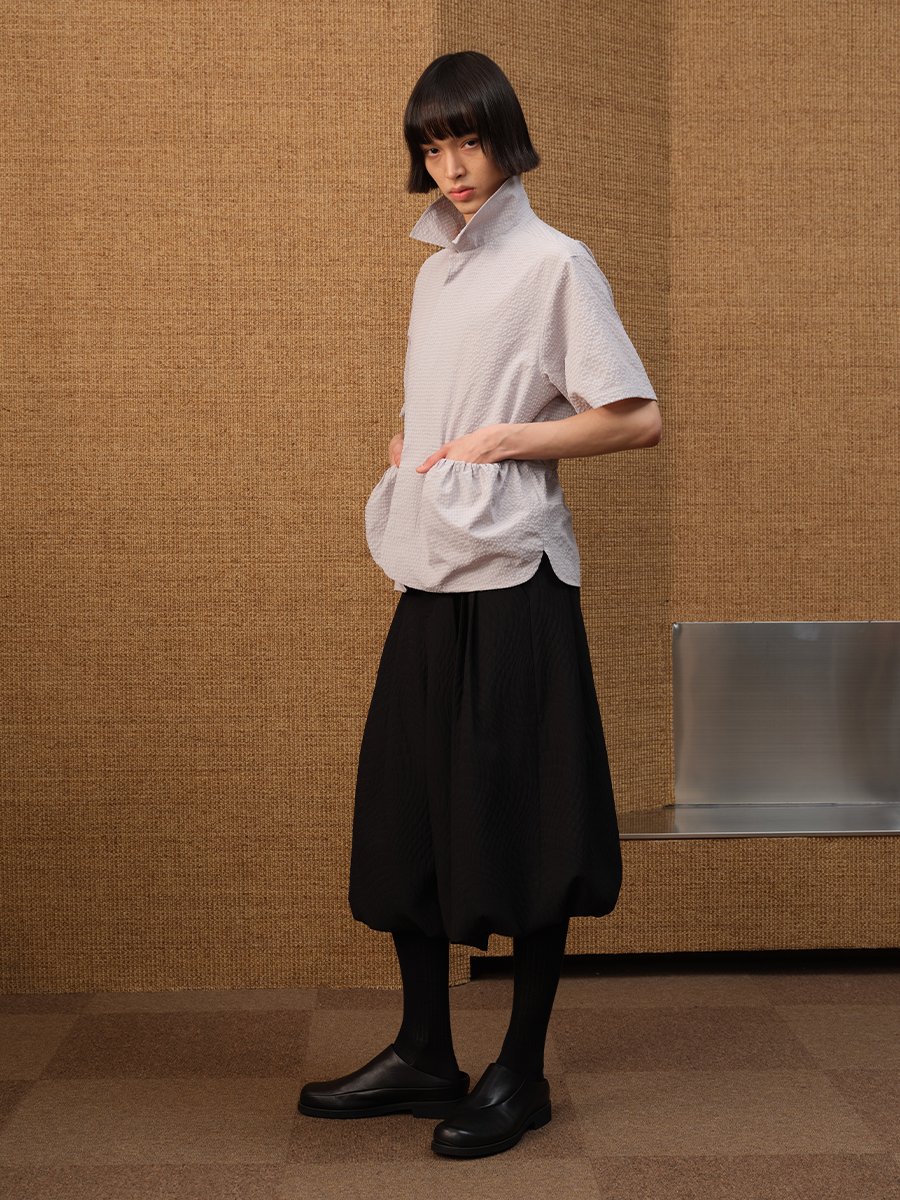 Jcaesar Bubbling Pleat Drawstring Shirt - jcaesarclo