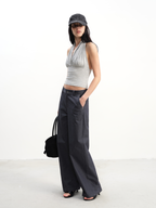 JCAESAR WOMEN Grey-Blue Utility Cargo Trousers - jcaesarclo
