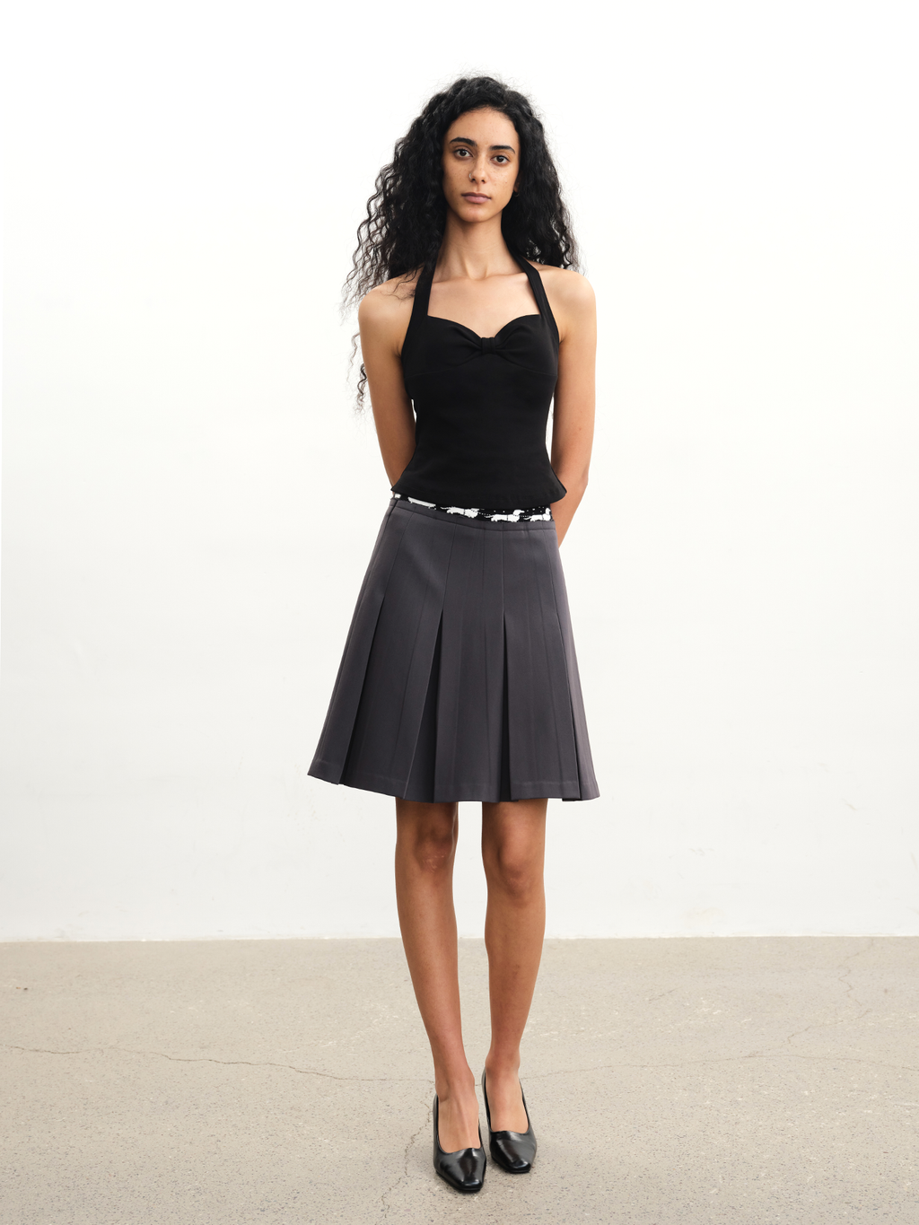 JCAESAR WOMEN Pleated Tie-Strap Tank Top - jcaesarclo