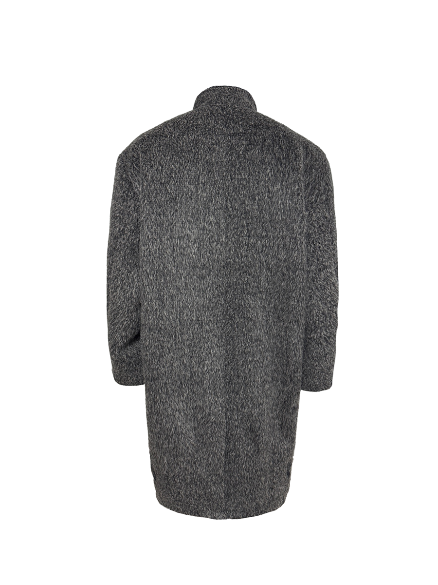 JCAESAR  Cocoon-Shaped Overcoat With A Back Pleated Slanted Front