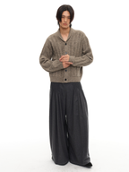 JCAESAR Shawl-Collar Ribbed Sweater - jcaesarclo