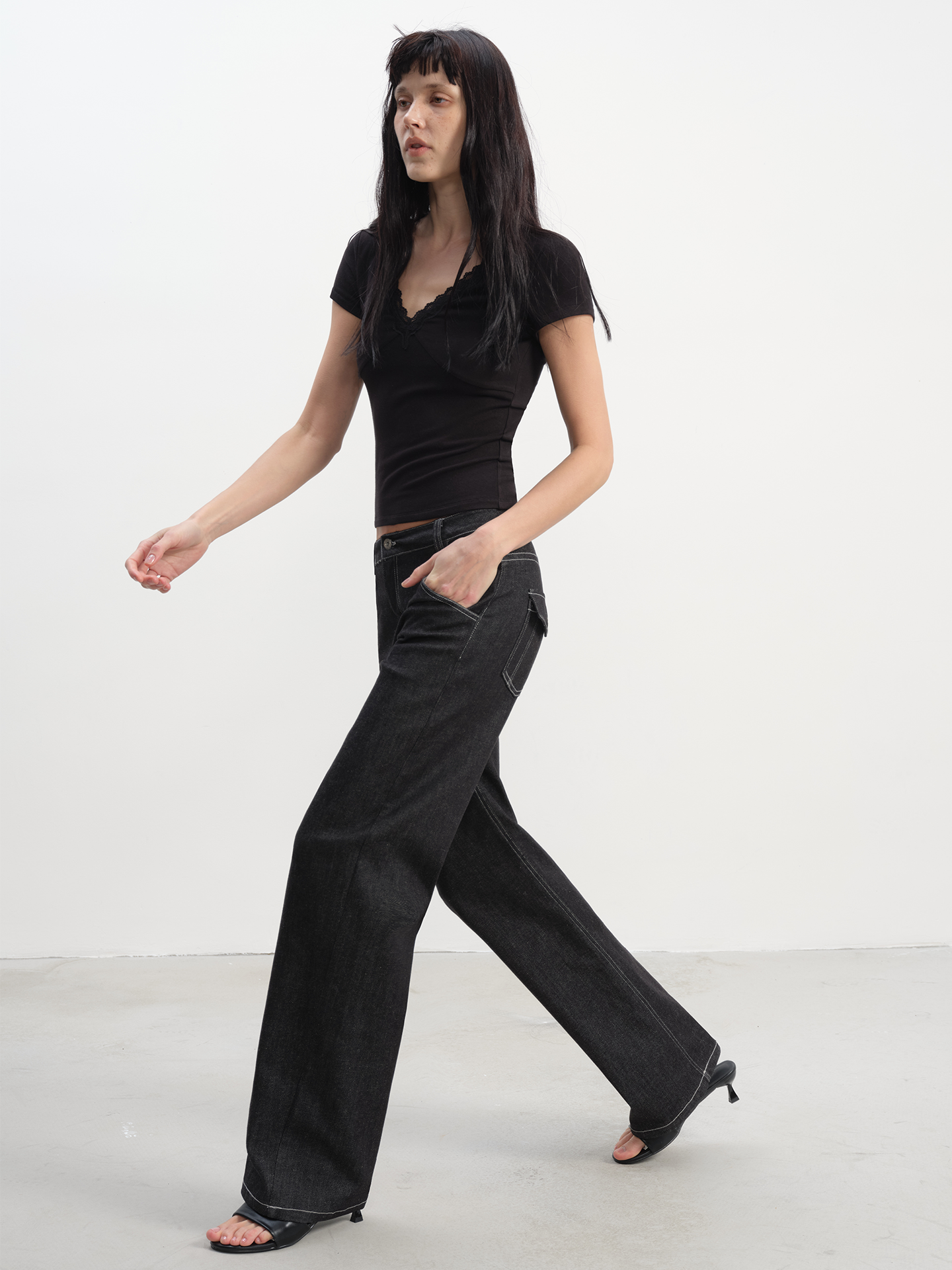 JCAESAR WOMEN Stretch Straight Raw Denim - jcaesarclo