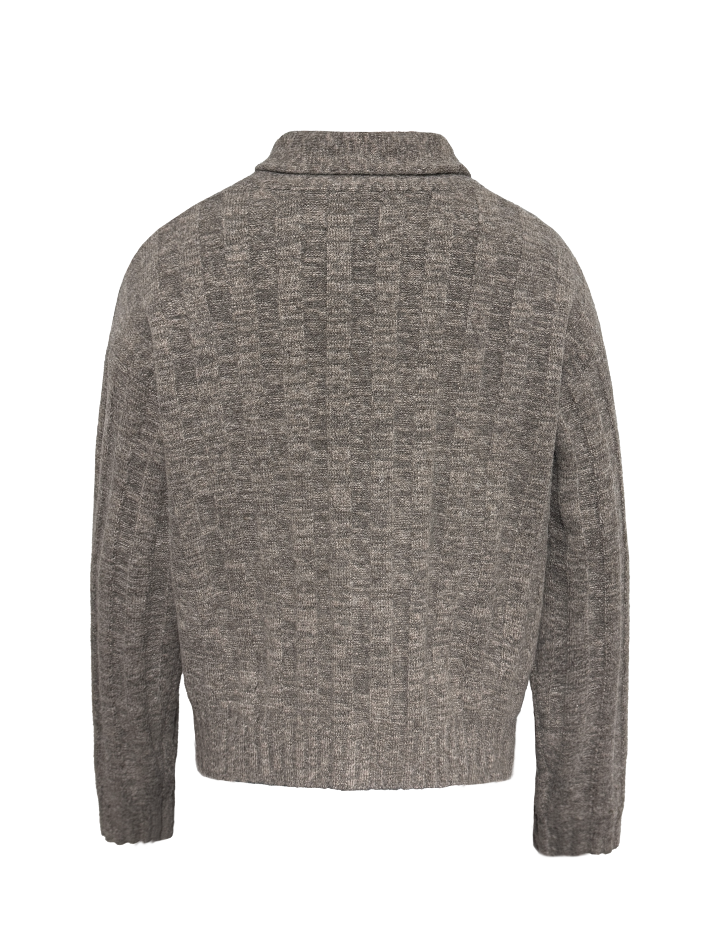 JCAESAR Shawl-Collar Ribbed Sweater