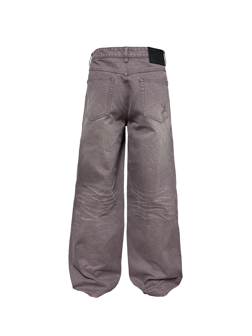 JCAESAR Gray-Purple Washed Wide-Leg Jeans - jcaesarclo