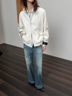 JCAESAR WOMEN Washed Straight-Leg Jeans with Asymmetric Fly