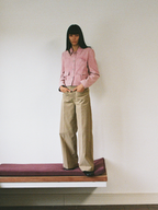 JCAESAR WOMEN Khaki Straight-Leg Pants without Waistband