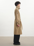 JCAESAR Belted Trench Coat with Shoulder Epaulets - jcaesarclo