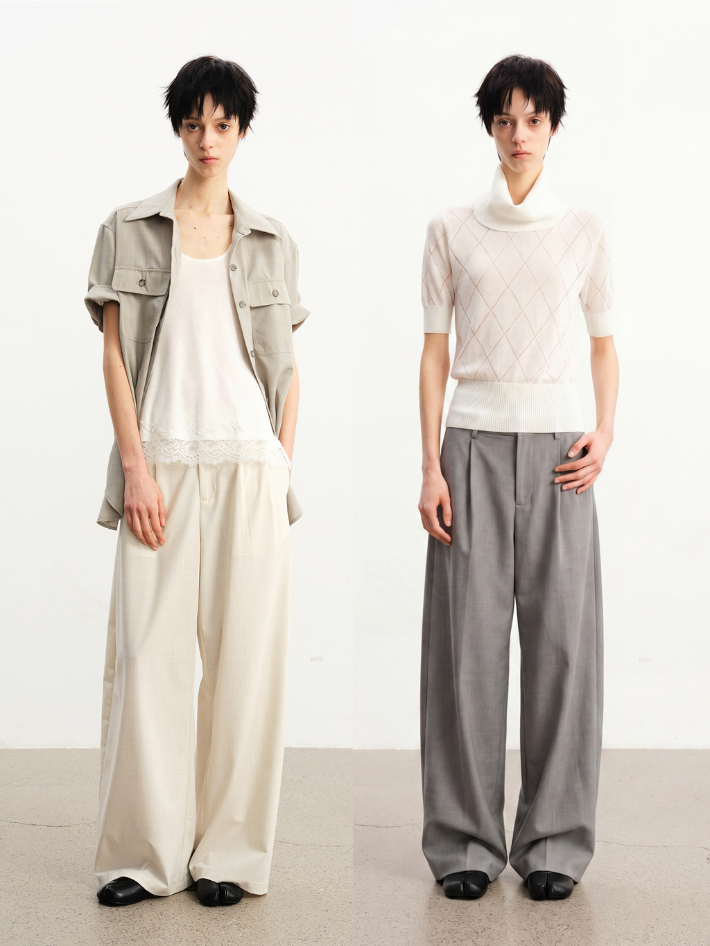 JCAESAR WOMEN Pleated Low‑Crotch Curved‑Blade Pants – jcaesarclo JCAESAR WOMEN Pleated Low‑Crotch Curved‑Blade Pants – jcaesarclo