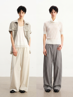 JCAESAR WOMEN Pleated Low‑Crotch Curved‑Blade Pants