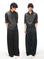 JCAESAR Half‑zip mid‑sleeve shirt with patch pocket in charcoal grey