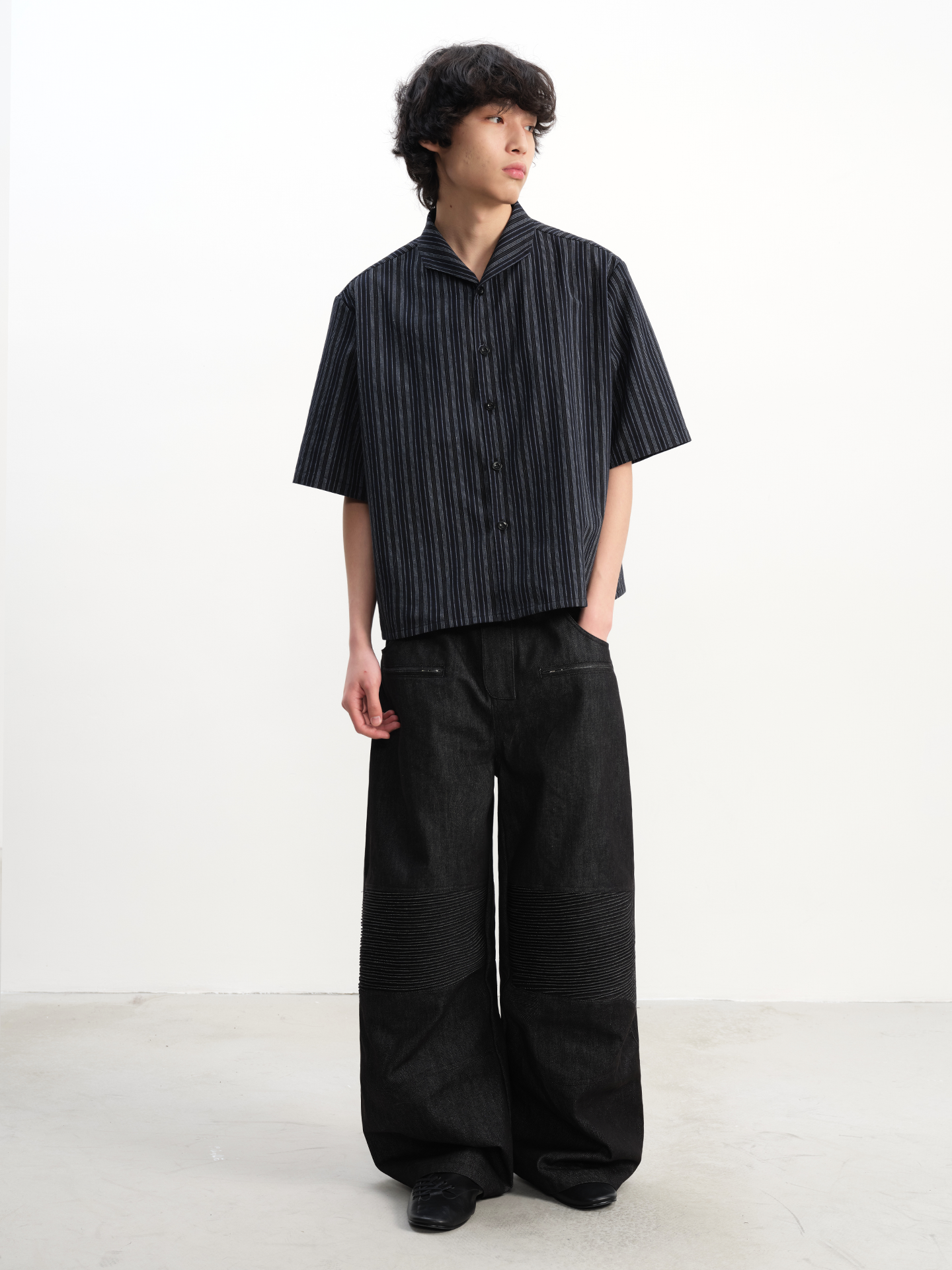JCAESAR Raw Denim Wide-Leg Biker Pants – jcaesarclo