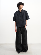 JCAESAR Raw Denim Wide-Leg Biker Pants - jcaesarclo