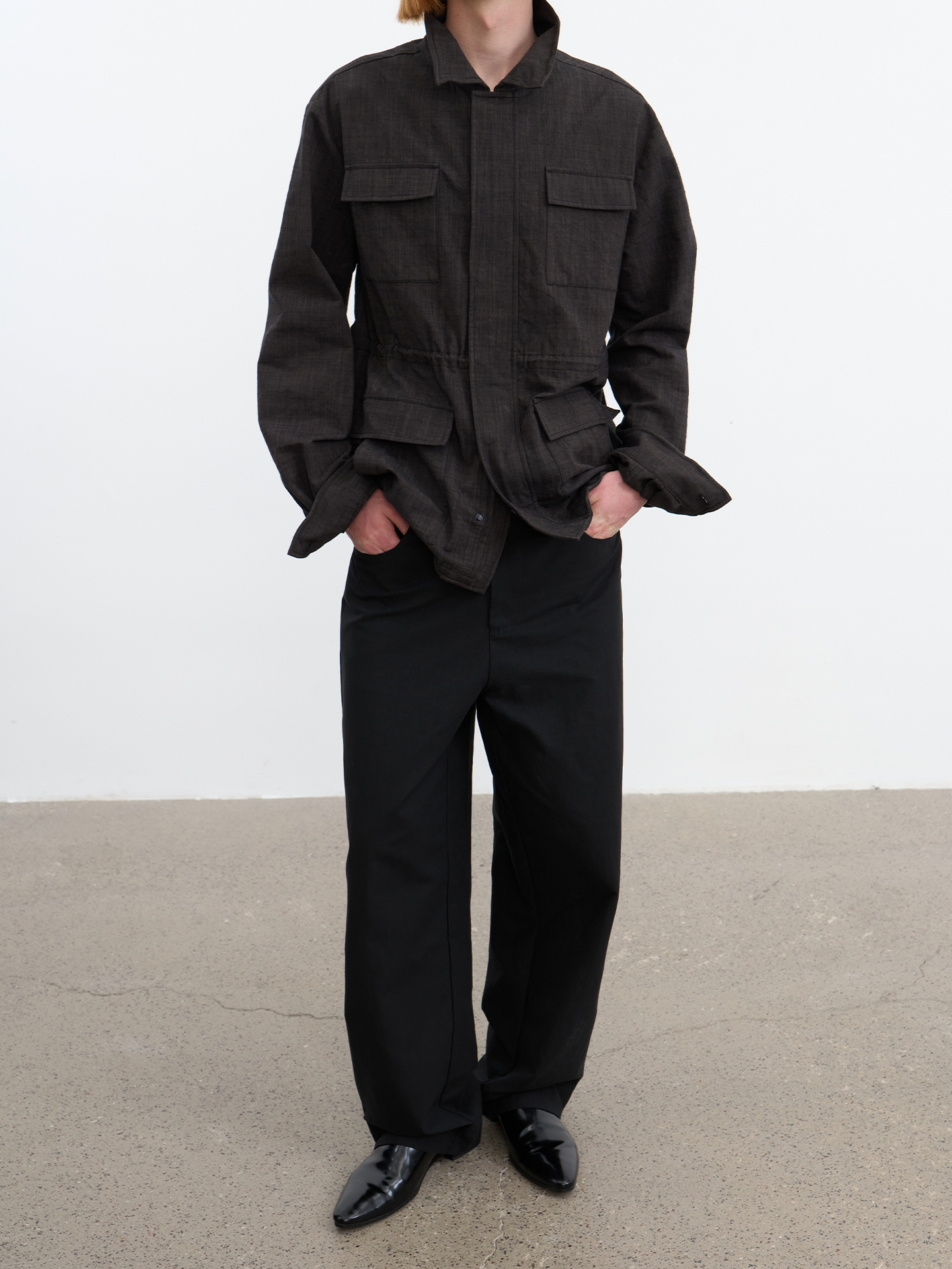 JCAESAR Aluminum‑thread detective jacket
