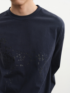 JCAESAR Distressed Dalmatian‑Print Long‑Sleeve Shirt - jcaesarclo