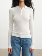 JCAESAR WOMEN Ribbed Knit Base Layer with Polo Collar - jcaesarclo