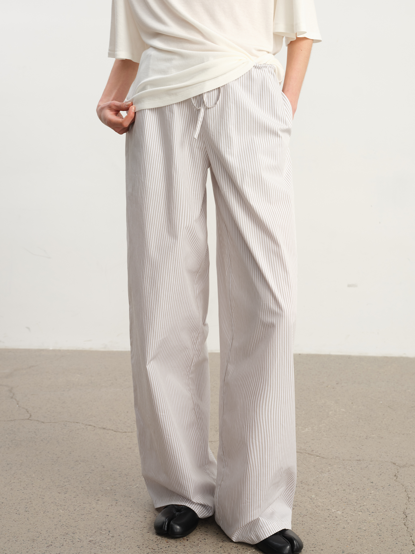 JCAESAR WOMEN Striped paratrooper trousers