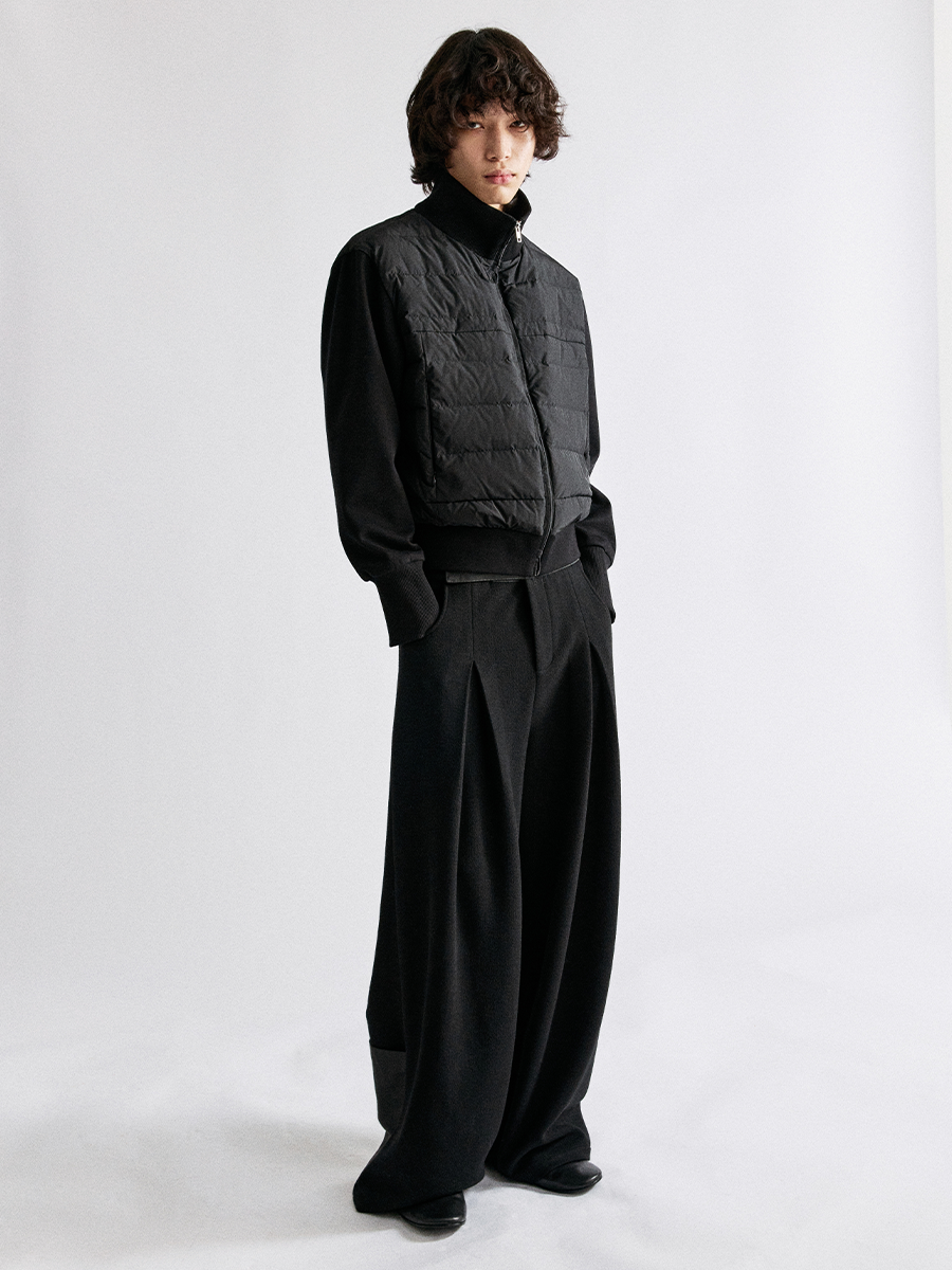 JCAESAR Knitted Wool Trousers With Leather Waist - jcaesarclo