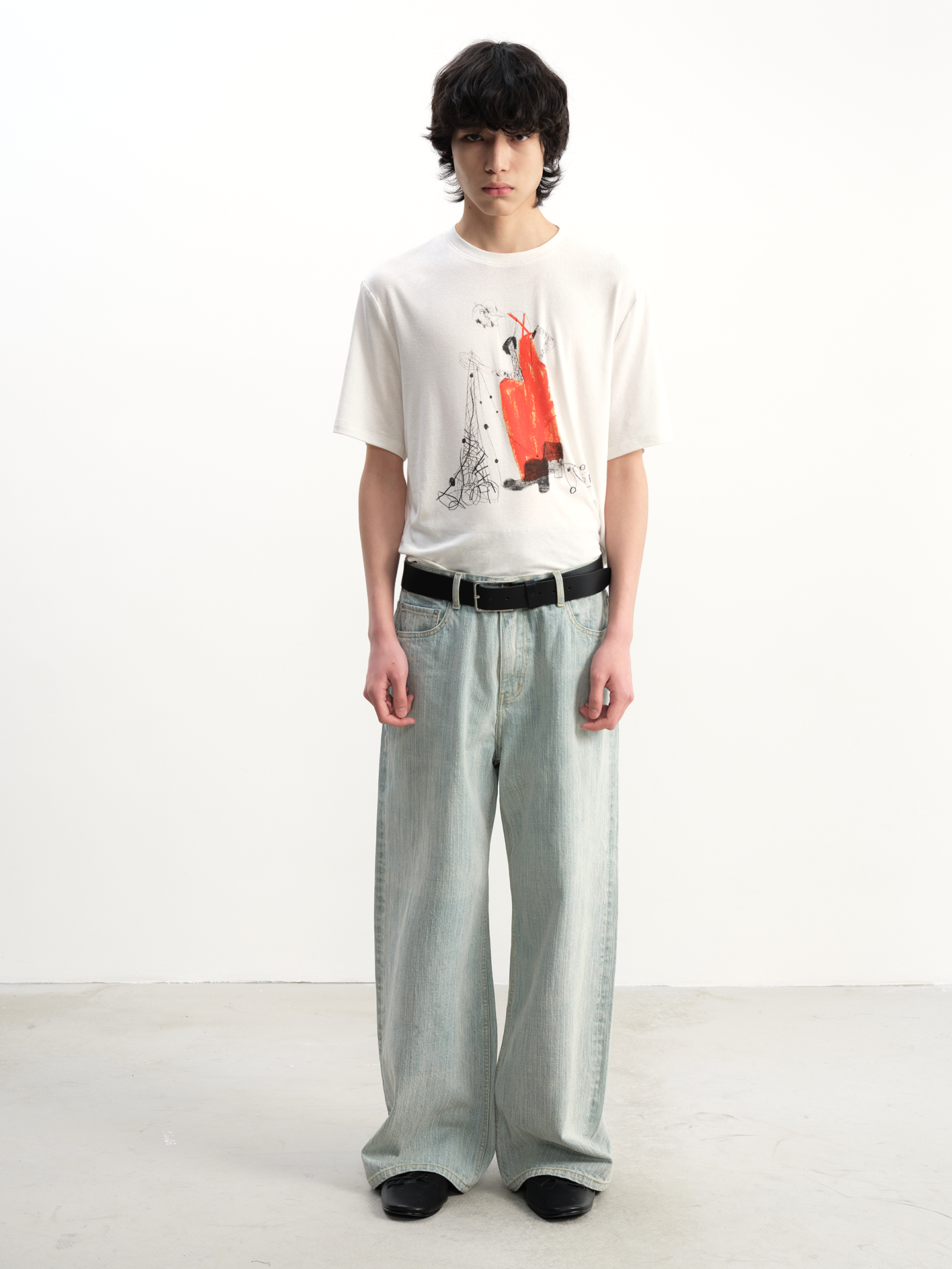 JCAESAR Light Blue Slub Denim Pants