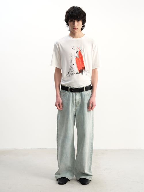 JCAESAR Light Blue Slub Denim Pants - jcaesarclo