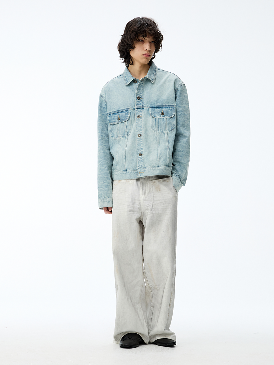JCAESAR Washed Honeycomb Blue Bull Jacket - jcaesarclo
