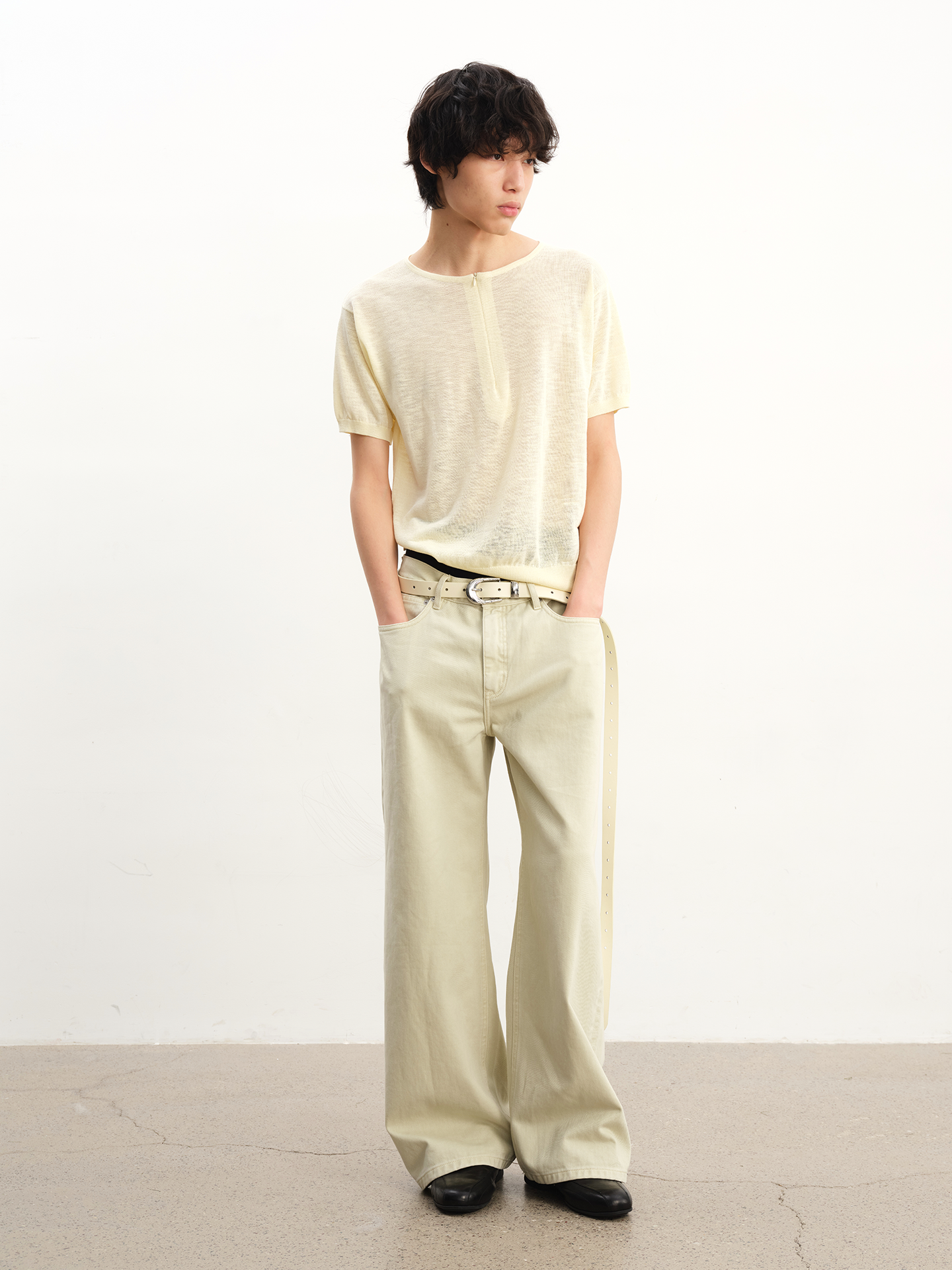 JCAESAR  Light Aqua‑Tinted Denim Jeans